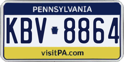 PA license plate KBV8864