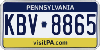 PA license plate KBV8865