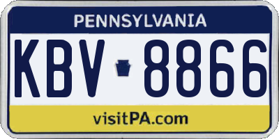PA license plate KBV8866
