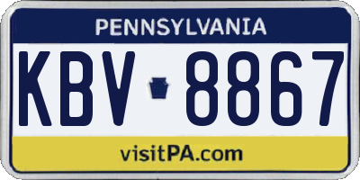 PA license plate KBV8867