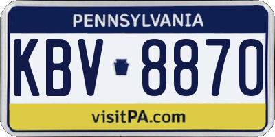 PA license plate KBV8870