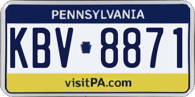 PA license plate KBV8871