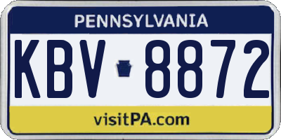 PA license plate KBV8872