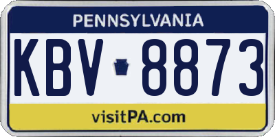 PA license plate KBV8873
