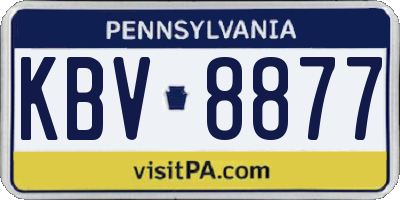 PA license plate KBV8877