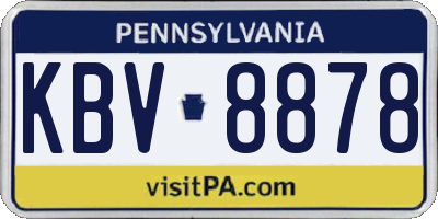 PA license plate KBV8878