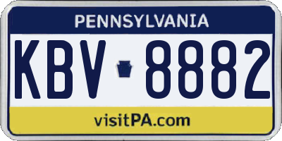 PA license plate KBV8882
