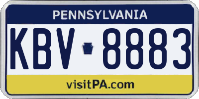 PA license plate KBV8883