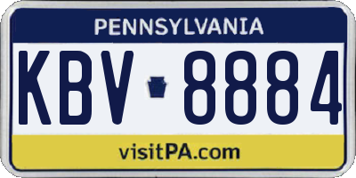 PA license plate KBV8884