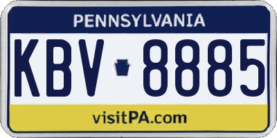 PA license plate KBV8885
