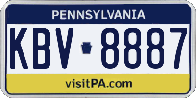 PA license plate KBV8887