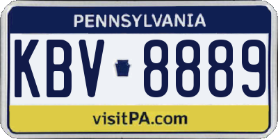 PA license plate KBV8889