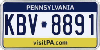 PA license plate KBV8891