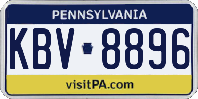 PA license plate KBV8896