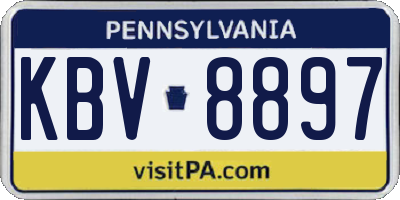 PA license plate KBV8897