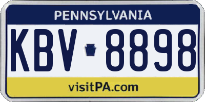 PA license plate KBV8898