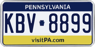 PA license plate KBV8899