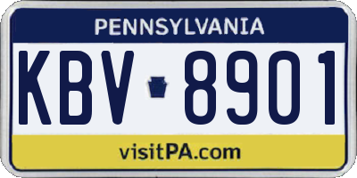 PA license plate KBV8901