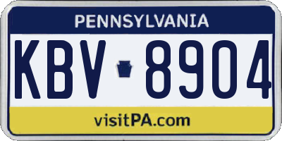 PA license plate KBV8904