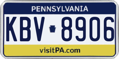 PA license plate KBV8906