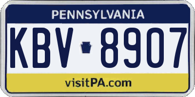PA license plate KBV8907