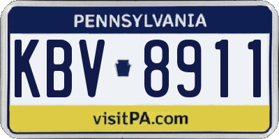 PA license plate KBV8911