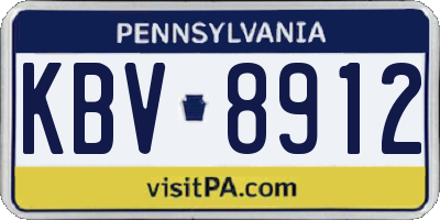 PA license plate KBV8912