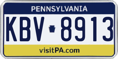 PA license plate KBV8913
