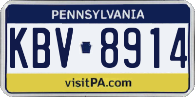 PA license plate KBV8914