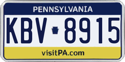 PA license plate KBV8915