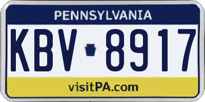 PA license plate KBV8917