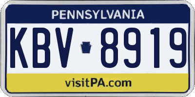 PA license plate KBV8919