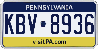 PA license plate KBV8936