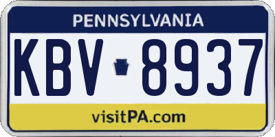 PA license plate KBV8937