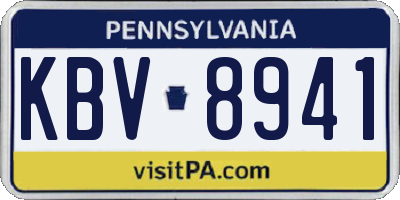 PA license plate KBV8941