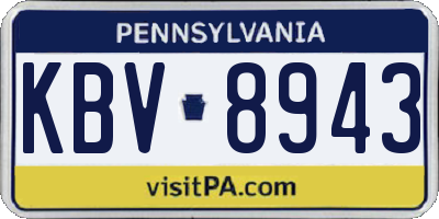 PA license plate KBV8943