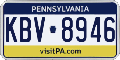 PA license plate KBV8946