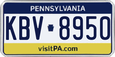 PA license plate KBV8950