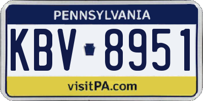 PA license plate KBV8951
