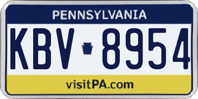 PA license plate KBV8954