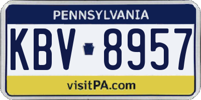 PA license plate KBV8957