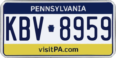 PA license plate KBV8959
