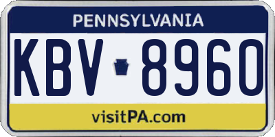 PA license plate KBV8960