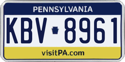 PA license plate KBV8961