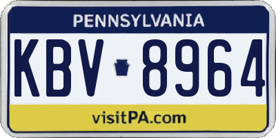 PA license plate KBV8964