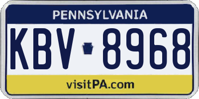 PA license plate KBV8968