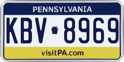 PA license plate KBV8969