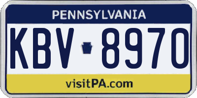 PA license plate KBV8970