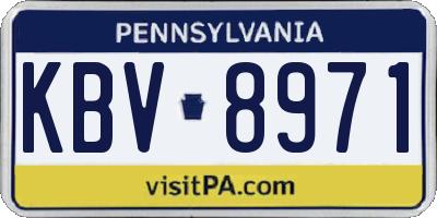 PA license plate KBV8971