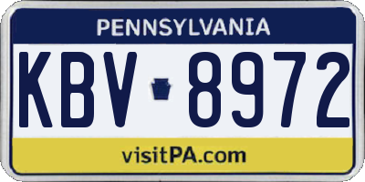 PA license plate KBV8972